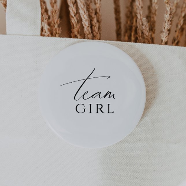 Badge Rond 5 Cm Whimsical Neutral Genre Reveal Team Girl (Créateur téléchargé)