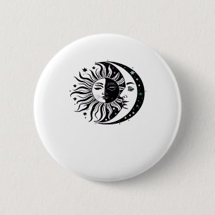 Badge Rond 5 Cm Whimsigoth Aquarelle Sun Moon Witchy Classic