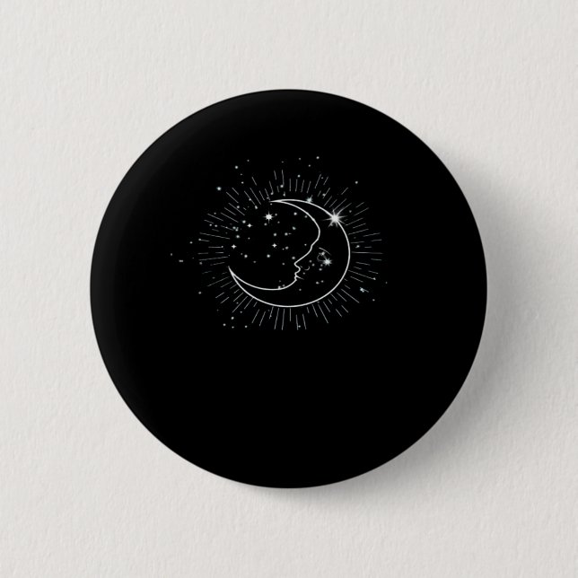 Badge Rond 5 Cm Whimsigoth Starry Night Moon Witchy Classic (Devant)
