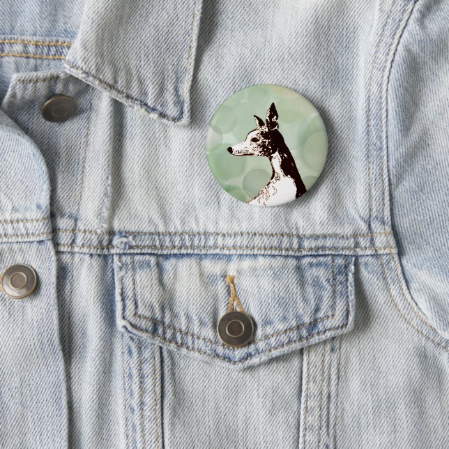 Badge Rond 5 Cm Whippet (En situation)