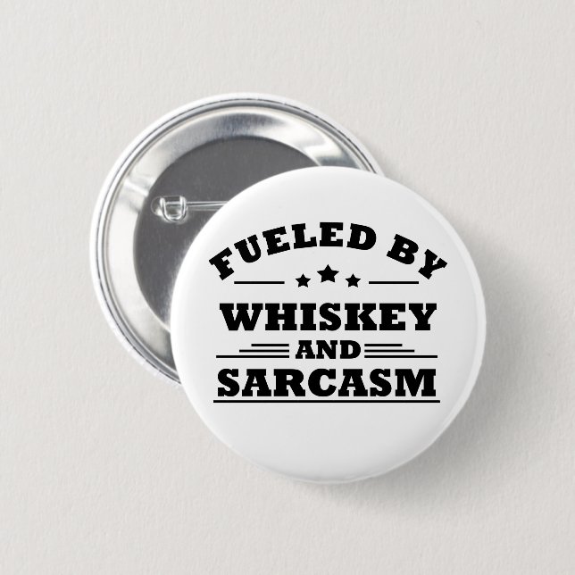 Badge Rond 5 Cm Whiskey cite d'amusants propos d'alcool (Devant & derrière)