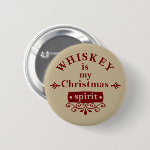 Badge Rond 5 Cm Whiskey est mon esprit de Noël