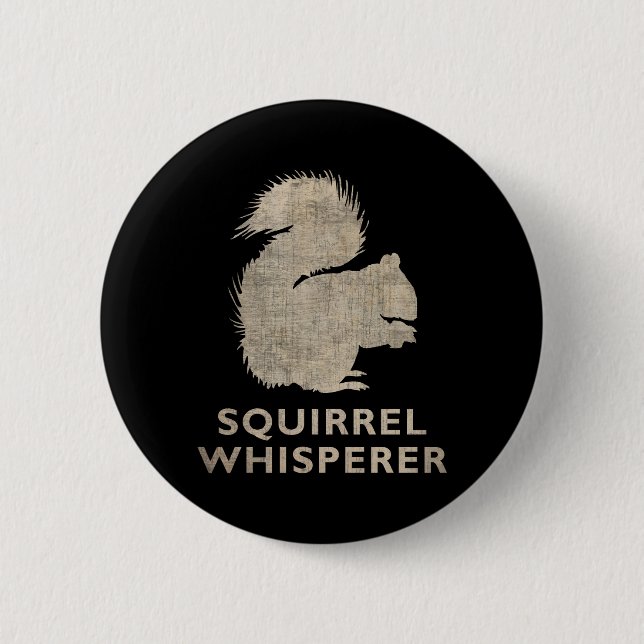 Badge Rond 5 Cm Whisperer vintage d'écureuil (Devant)