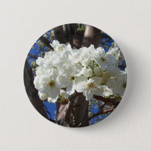 Badge Rond 5 Cm White Blossoms II