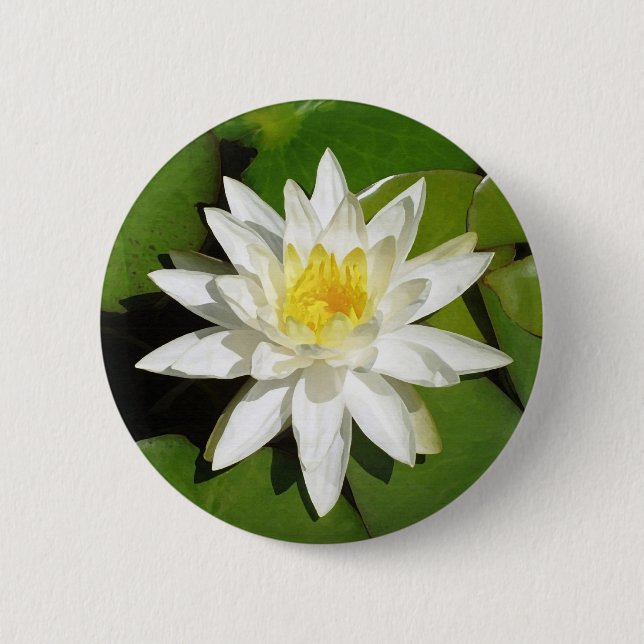 Badge Rond 5 Cm White lotus (Devant)