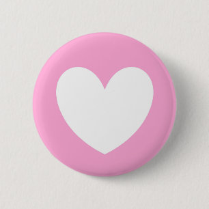Badge Rond 5 Cm White polka hearts on Cotton Candy Pink