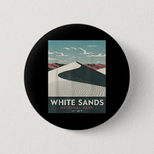 Badge Rond 5 Cm White Sands National Park Camping Randonnée Vintag