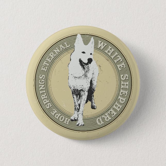 Badge Rond 5 Cm White Shepherd (Devant)