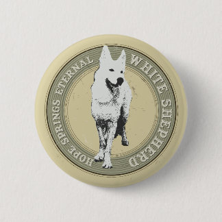 Badge Rond 5 Cm White Shepherd