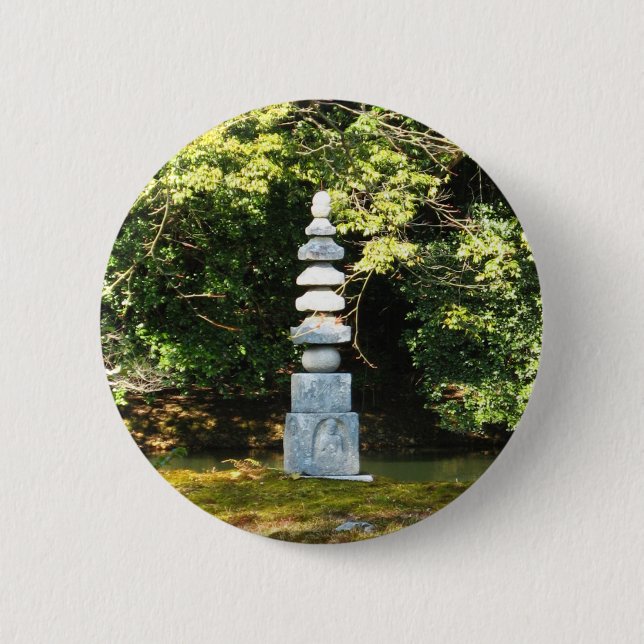Badge Rond 5 Cm White Snake Pagoda / Hakuja No Tsuka (Devant)