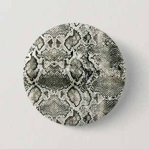 Badge Rond 5 Cm White Snake print