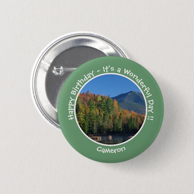 Badge Rond 5 Cm Whiteface Mountain, Adirondack Articles de fête d' (Devant & derrière)