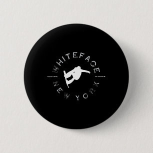 Badge Rond 5 Cm Whiteface Mountain New York Vintage Retro Snowboar