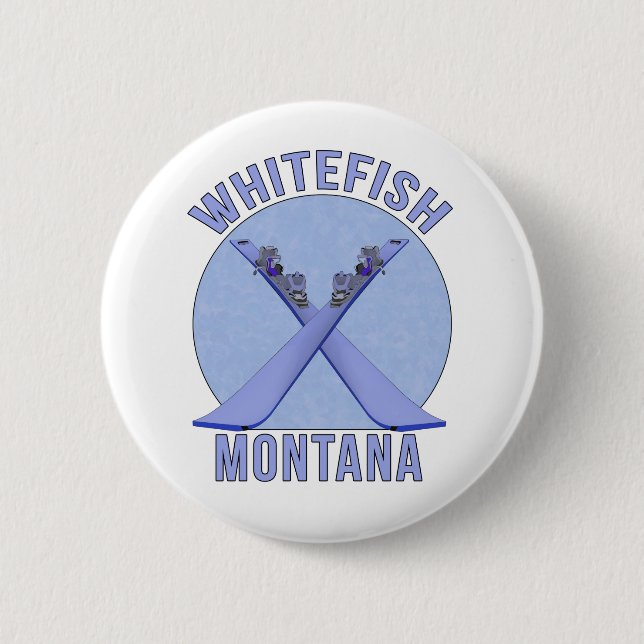 Badge Rond 5 Cm Whitefish, Montana (Devant)