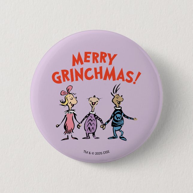 Badge Rond 5 Cm Whos Holding Hands Merry Grinchmas (Devant)