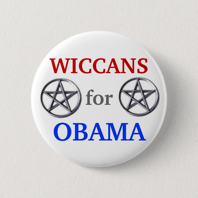 Badge Rond 5 Cm Wiccans pour le bouton d'Obama 2012 (Devant)