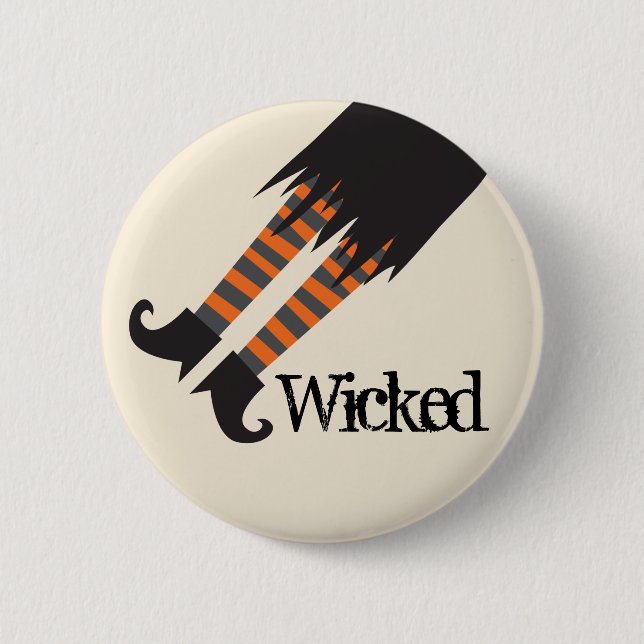 Badge Rond 5 Cm Wicked Witch Funny Halloween (Devant)