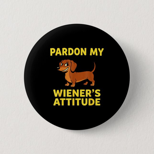 Badge Rond 5 Cm Wiener Dog Dachshund  (Devant)