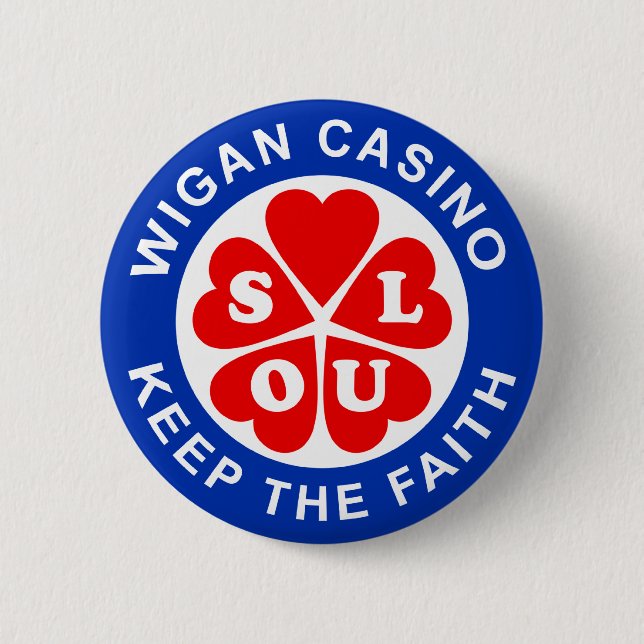 Badge Rond 5 Cm Wigan Casino Garder La Foi (Devant)