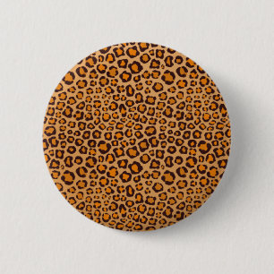 Badge Rond 5 Cm Wild Thing Réaliste Main tiré Empreinte de léopard