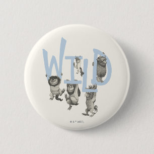 Badge Rond 5 Cm WILD   Wild Things et Max - Bleu
