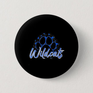 Badge Rond 5 Cm Wildcats féminines Bleu Noir Cheetah École Sports
