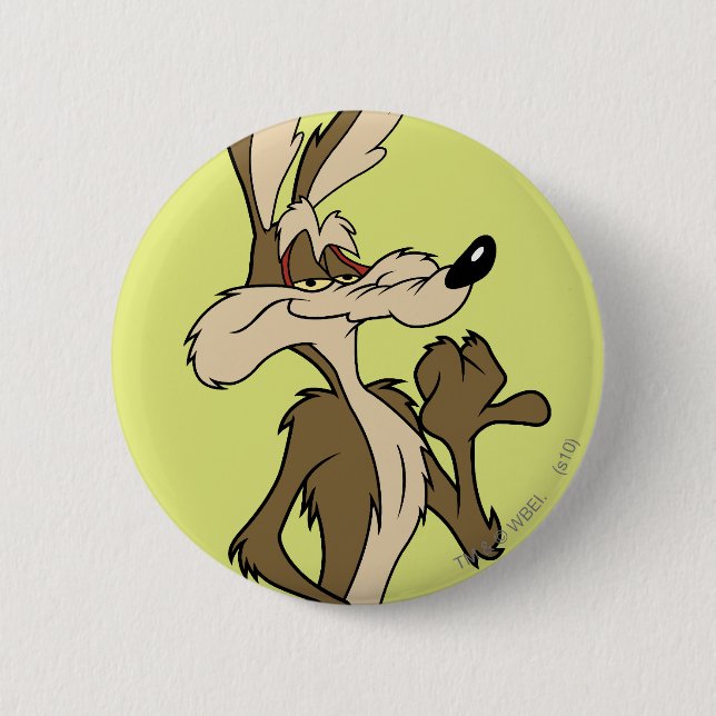 Badge Rond 5 Cm WILE E. COYOTE™ A L'AIR Fier (Devant)