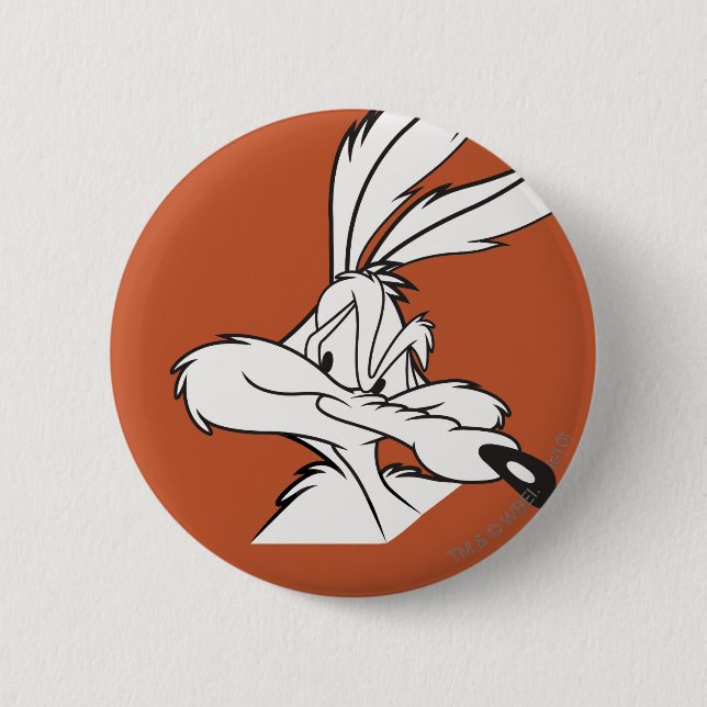 Badge Rond 5 Cm Wile E. Coyote à l'air sournois (Devant)