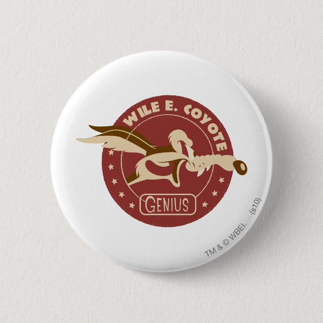 Badge Rond 5 Cm Wile E. Coyote Genius (Devant)