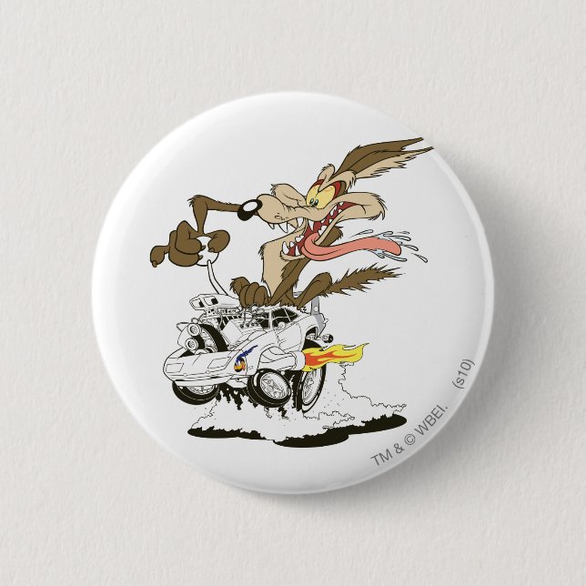 Badge Rond 5 Cm WILE E. COYOTE™ Pilote fou (Devant)