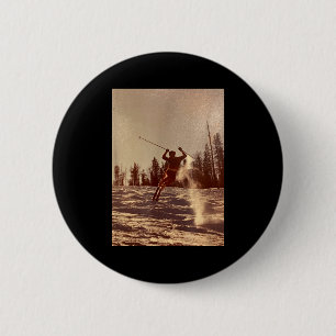Badge Rond 5 Cm Will fait du ski