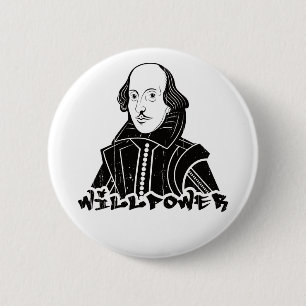 Badge Rond 5 Cm Will Shakespeare Portrait