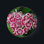 Badge Rond 5 Cm William doux fleurit autour du bouton<br><div class="desc">Fleurs douces de fleur de William en fleur.</div>