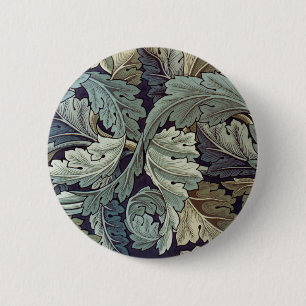 Badge Rond 5 Cm William Morris Acanthus Feuilles