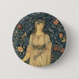 Badge Rond 5 Cm William Morris antique Flora