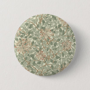 Badge Rond 5 Cm William Morris Honeysuckle Vert Floral