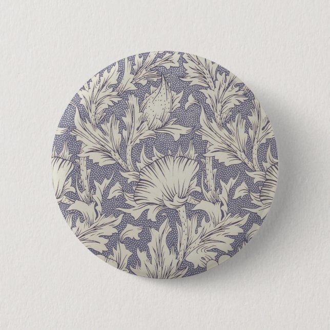 Badge Rond 5 Cm William Morris Horn Poppy Classic Floral (Devant)