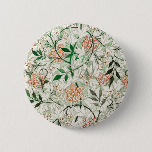 Badge Rond 5 Cm William Morris Jasmine Garden Flower Classic