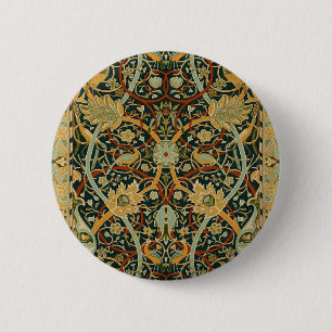 Badge Rond 5 Cm William Morris Perse Art oriental de la moquette