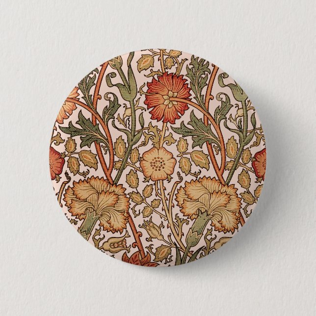 Badge Rond 5 Cm William Morris Rose Flower Fond d'écran Motif (Devant)