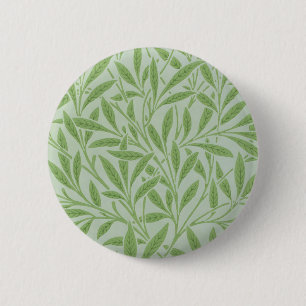 Badge Rond 5 Cm William Morris Saule Fleur Classique Vert