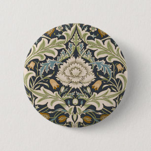 Badge Rond 5 Cm William Morris Severn Motif floral classique