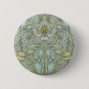 Badge Rond 5 Cm William Morris Spring Motif classique épais
