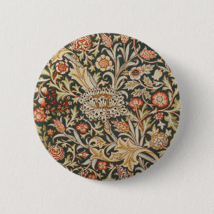 Badge Rond 5 Cm William Morris Trent Garden Flower Classic Botanic