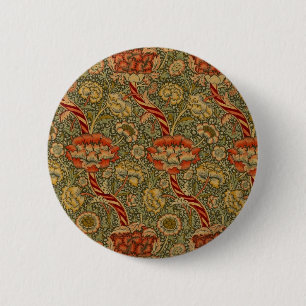 Badge Rond 5 Cm William Morris Wandle Anglais Floral Damask Design