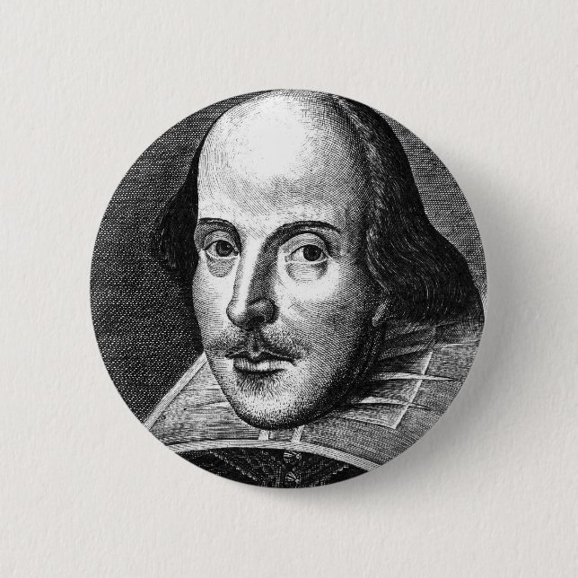 Badge Rond 5 Cm William Shakespeare (Devant)