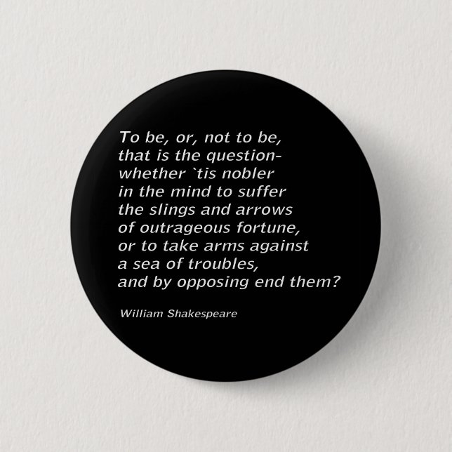 Badge Rond 5 Cm William Shakespeare`s "Hamlet" (Devant)