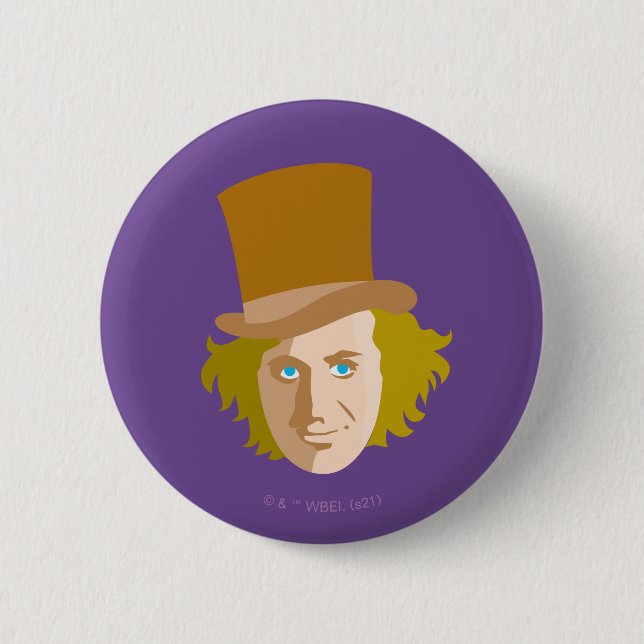 Badge Rond 5 Cm Willy Wonka Stenciled Face Graphic (Devant)