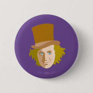 Badge Rond 5 Cm Willy Wonka Stenciled Face Graphic