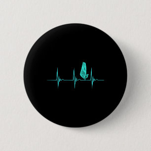 Badge Rond 5 Cm Windsurfer Heartbeat Ekg Pulse Water Sport Windsur